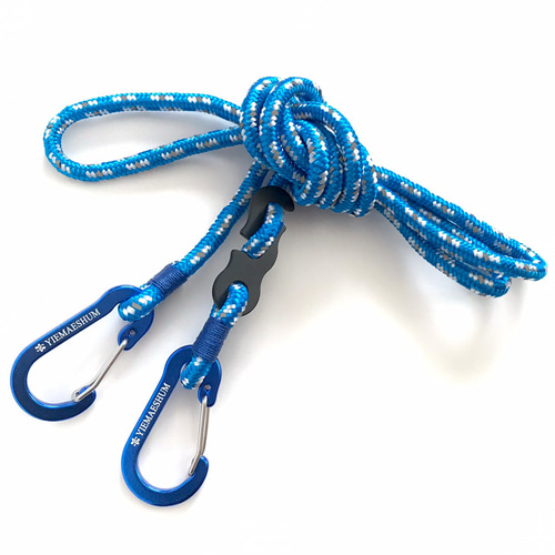 パラコード製ショルダーストラップ（ブルー・白色・太さ5mm）送料込