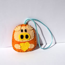 ぶた だるま フェルト おまもり レッド ピンク ぬいぐるみ kazuco 通販