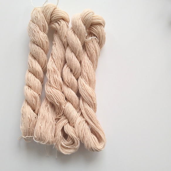刺し子糸、編み物、織物にも♪草木染め糸　アボカド染め　　綿　コットン 1枚目の画像