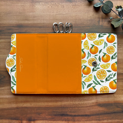 ブラッドオレンジのキーケース みかん オレンジ フルーツ キーケース 4枚目の画像