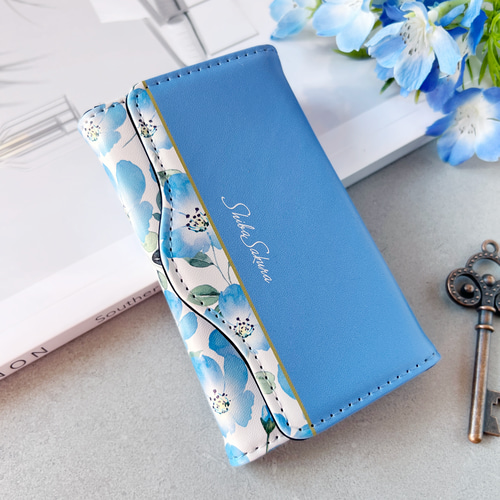 ネモフィラのキーケース（スカイブルー） ネモフィラ 花 春 夏 キー