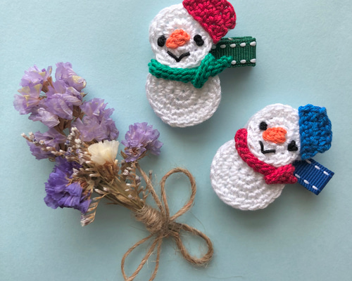 送料無料2つセット♩クリスマス雪だるまスノーマンのベビーヘア