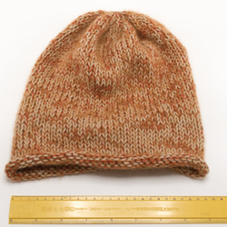 手編み　アンゴラ混のニット帽　A221104 3枚目の画像