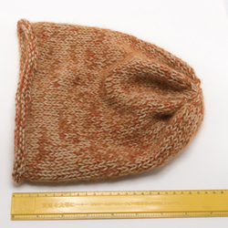 手編み　アンゴラ混のニット帽　A221104 4枚目の画像