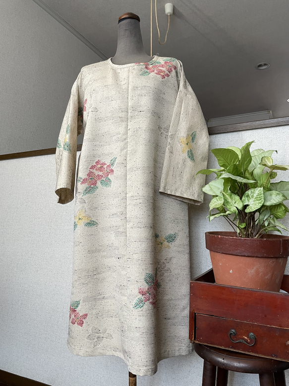 ブラウス 七分袖 正絹 着物リメイク ハンドメイド