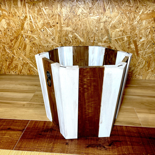 六角形デザイン】天然木の植木鉢カバー｜インテリア映え・鉢隠し・観葉