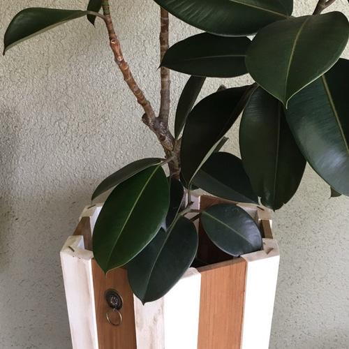 六角形デザイン】天然木の植木鉢カバー｜インテリア映え・鉢隠し