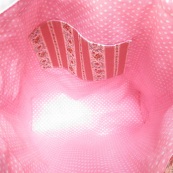 【再販】やわらか縦長トートバッグ★A4★花柄ストライプ（ピンク） 3枚目の画像