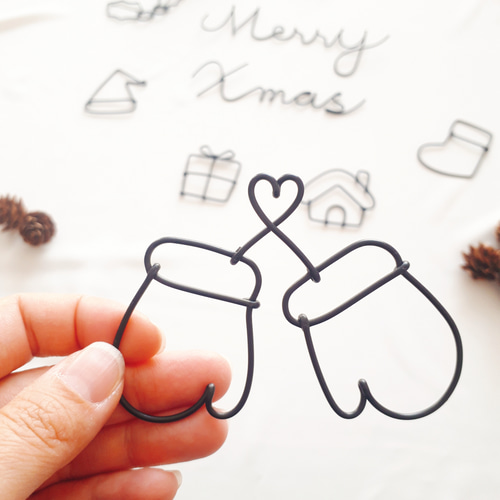 クリスマス ワイヤークラフト ワイヤーアート Merry Xmas ウォール