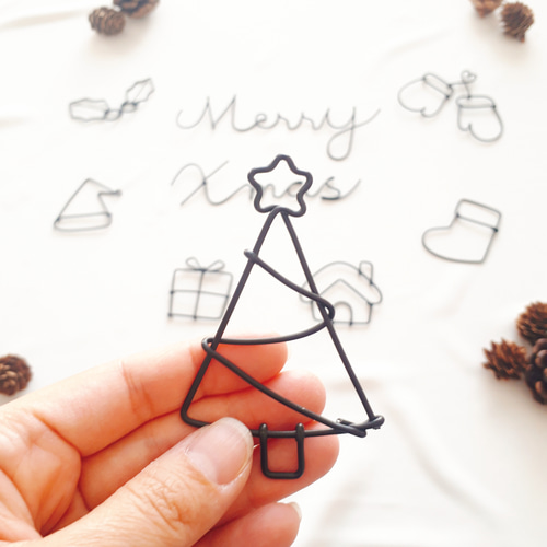 クリスマス ワイヤークラフト ワイヤーアート Merry Xmas