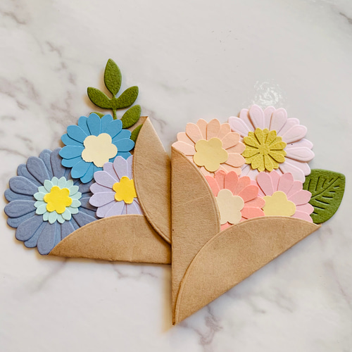 クラフトパンチ 花 花束 カラフル 7枚入 入学・卒業・アルバム