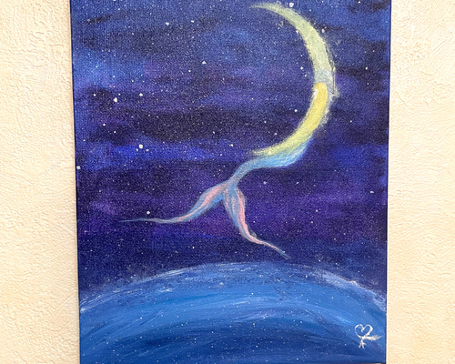 「穏やかな夜」絵画　ハンドメイド 0_1d162a01513b6f1a55bbf2ab24ef
