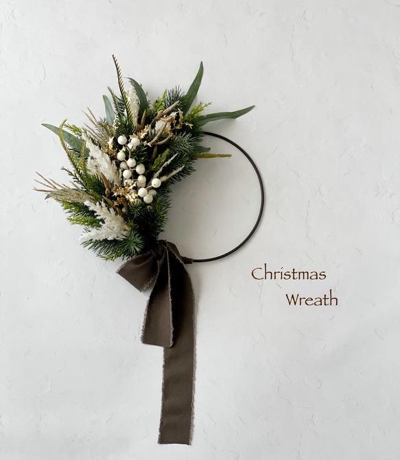 贈り物 クリスマスリース（三日月型） リース 通販 flowers mocaru フラワー・リース