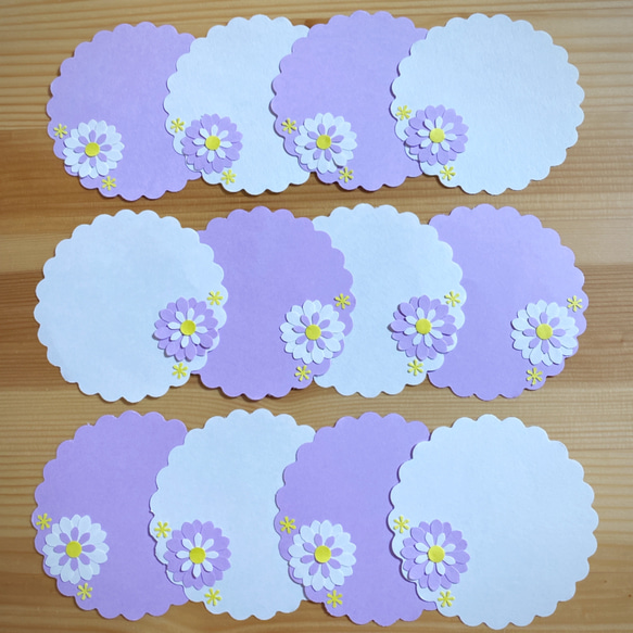 クラフトパンチ お花 メッセージカード うす紫 1枚目の画像