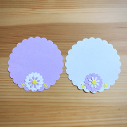 クラフトパンチ お花 メッセージカード うす紫 2枚目の画像