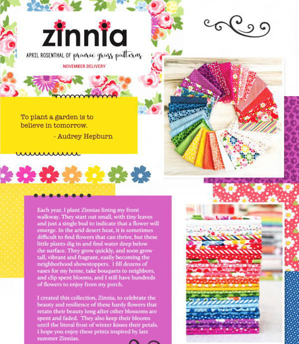 「Zinnia」moda Charm Pack (カットクロス42枚）April Rosenthal 3枚目の画像