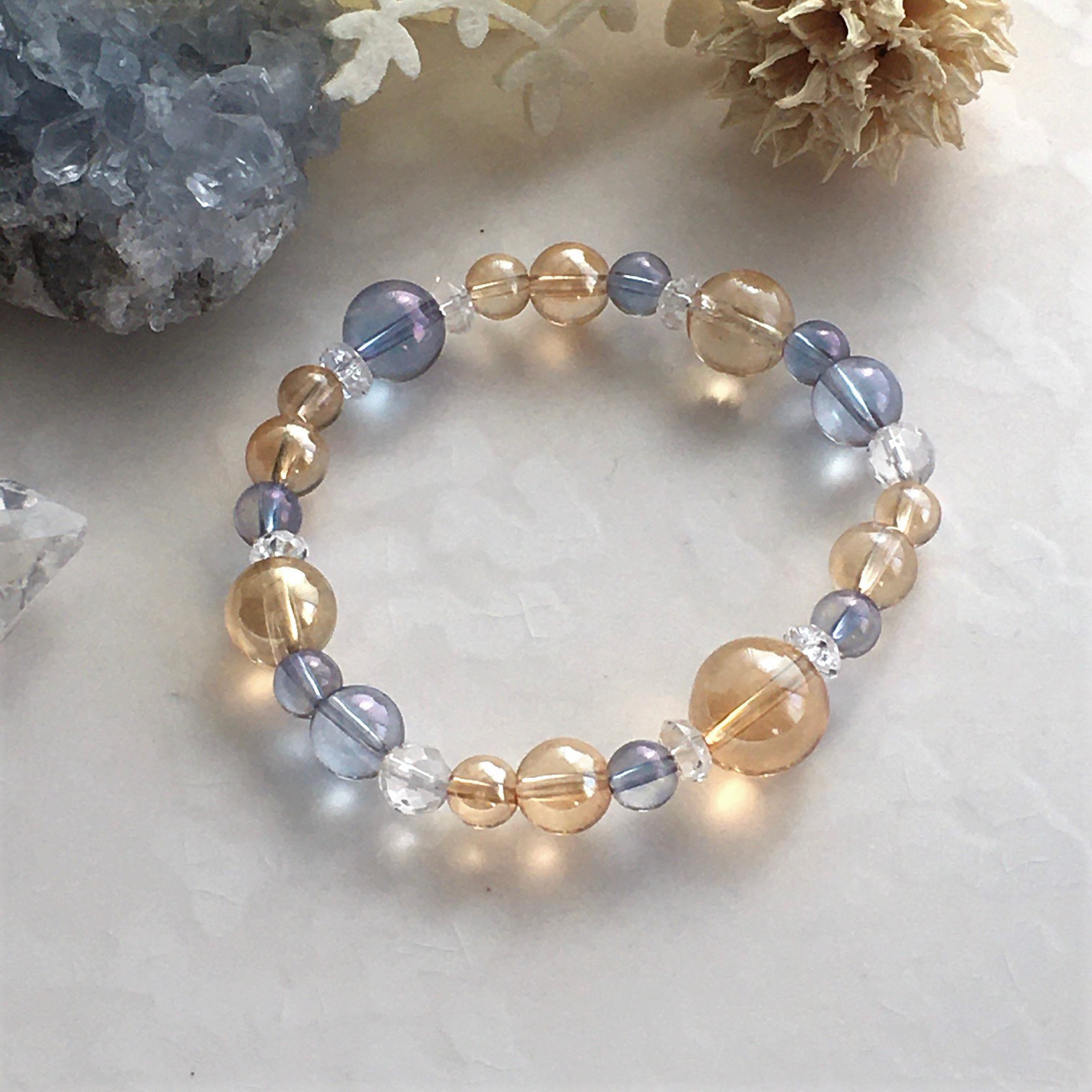 【神秘の輝き】ゴールデンオーラとコスモオーラのブレスレット