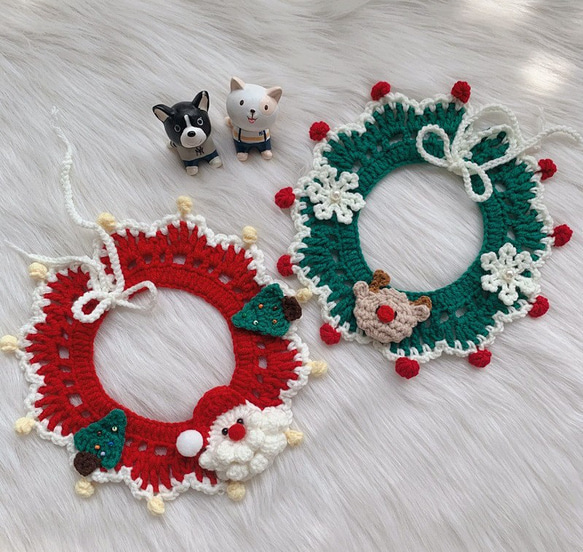 クリスマスシカサンタクロース トナカイ 猫&犬&用襟型ペット首輪☆エルク 2枚目の画像