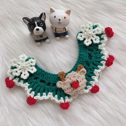 クリスマスシカサンタクロース トナカイ 猫&犬&用襟型ペット首輪☆エルク 3枚目の画像