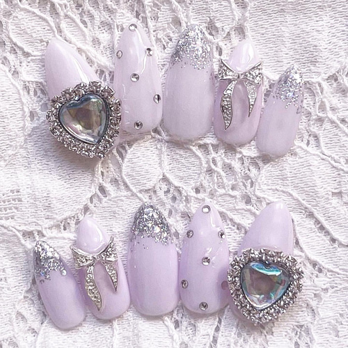 丸井出店】ネイルチップ 韓国 綺麗系 量産型 地雷系 ガーリー 蝶  