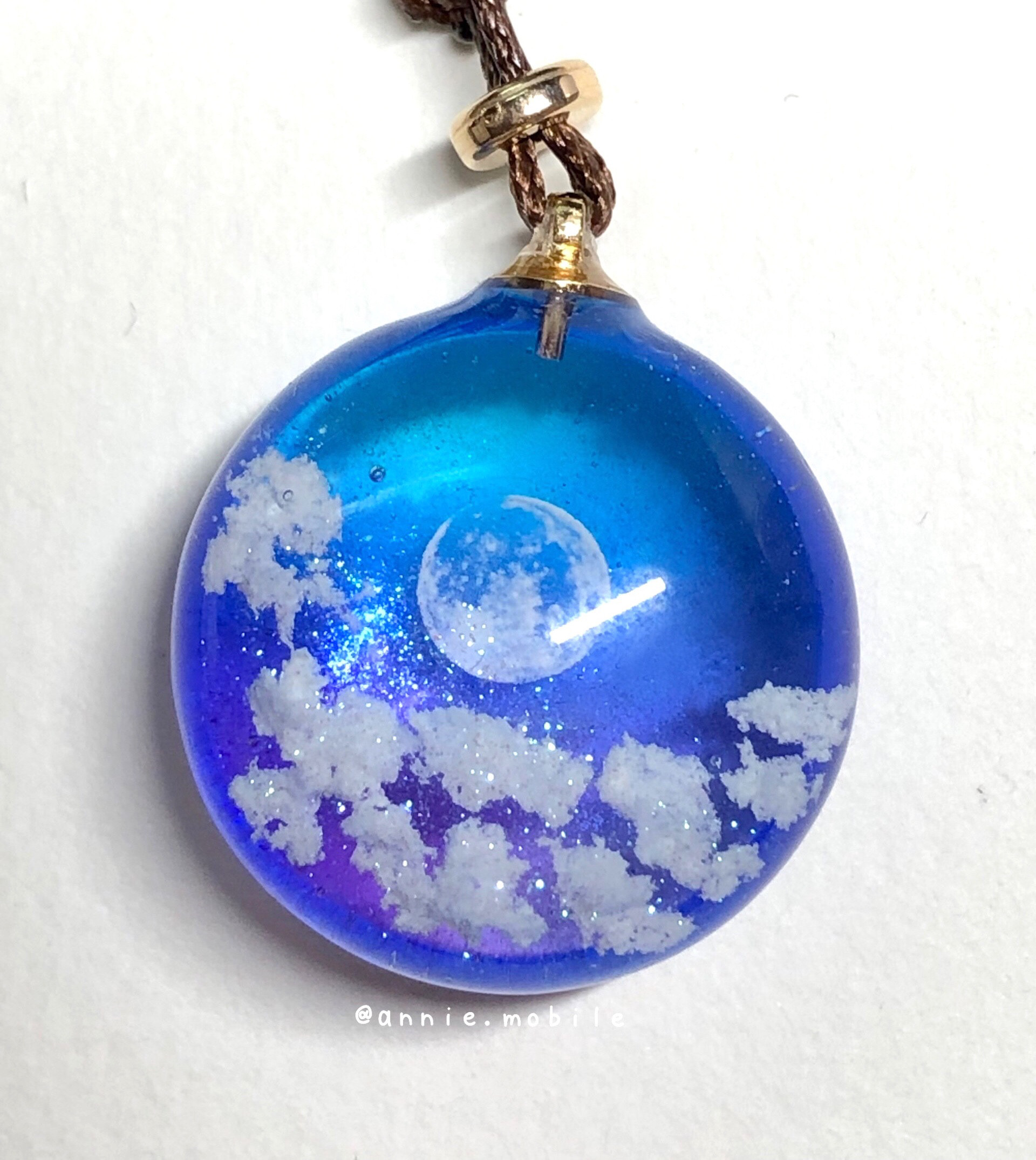 はくとん　　佐竹ガラスの星空ネックレス　レジンネックレス　ハンドメイド