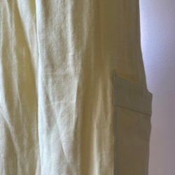 雙層紗布長圍裙（芥末黃） 第16張的照片