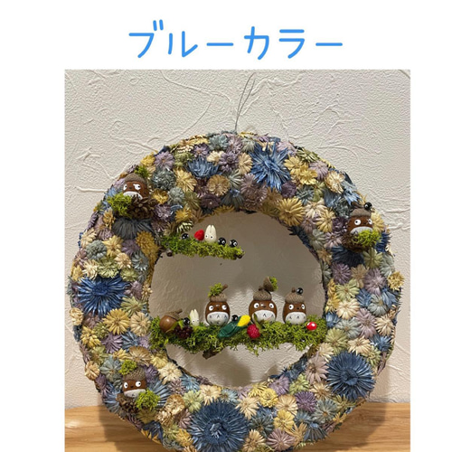 森のドライフラワーリース ハート型、丸型 オーダーリース(受注制作