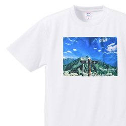 北穂高岳 穂高岳 夏 Tシャツ ホワイト ドライ 吸水速乾 山 登山 アウトドア 2枚目の画像