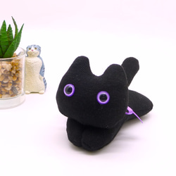 パープル✨３つの約束❣️ハロウィン猫ハンカチ フェイラー FEILER ハンカチ ハロウィン ミステリーネコホテル