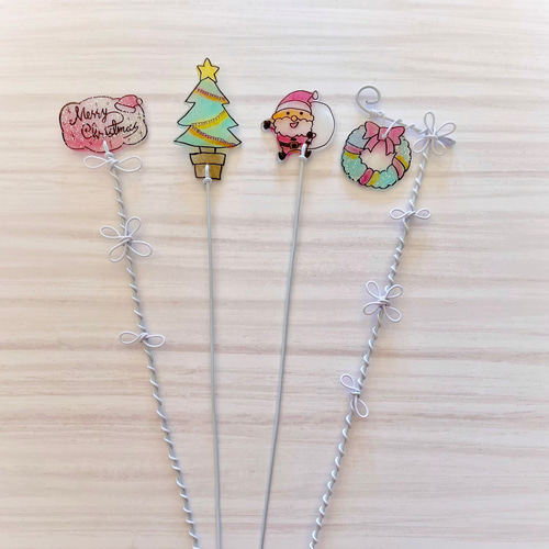 プラ板×ワイヤーアート♡︎ガーデンピック ① その他インテリア