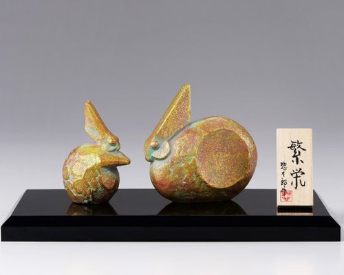 彫刻家 三枝惣太郎 原形 干支 卯 №18 繁栄（はんえい）親子