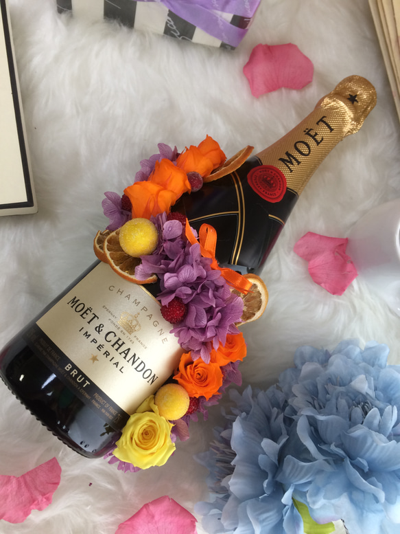 花のシャンパン フラワーシャンパン.プリザーブドフラワーモエ ワンランク上のお祝い 結婚祝 お祝い 開店祝 モエ 母の日 18枚目の画像