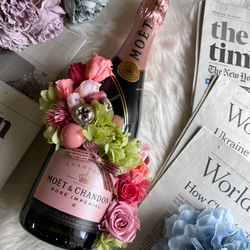 花のシャンパン フラワーシャンパン.プリザーブドフラワーモエ ワンランク上のお祝い 結婚祝 お祝い 開店祝 モエ 母の日 1枚目の画像