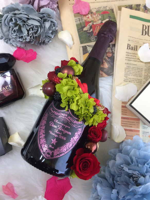 花のシャンパン フラワーシャンパン.プリザーブドフラワーモエ ワンランク上のお祝い 結婚祝 お祝い 開店祝 モエ 母の日 19枚目の画像