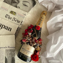 花のシャンパン フラワーシャンパン.プリザーブドフラワーモエ ワンランク上のお祝い 結婚祝 お祝い 開店祝 モエ 母の日 4枚目の画像