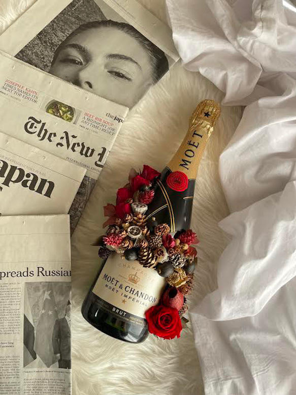 花のシャンパン フラワーシャンパン.プリザーブドフラワーモエ ワンランク上のお祝い 結婚祝 お祝い 開店祝 モエ 母の日 4枚目の画像