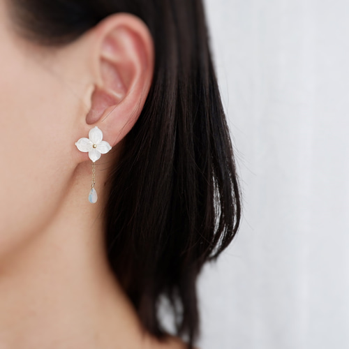 シンプルでおしゃれ 14kgf紫陽花ピアス/イヤリング - 通販 - www