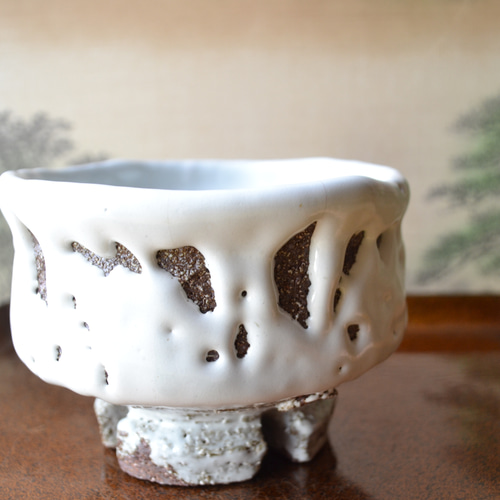 新着】鬼萩割高台ぐい呑み 酒器 桐箱付き ☆萩焼き 茶碗・めし碗 ねこ