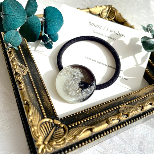 新作☆レジンヘアゴム 大人の髪飾り トールペイント風 ピンク 新作