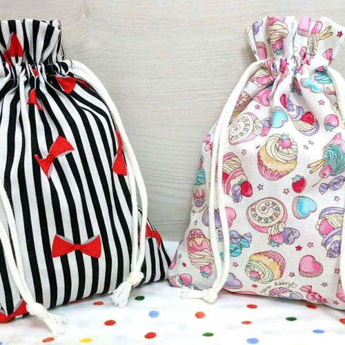 ⭐オーダー受付中⭐ 給食袋 お弁当袋 巾着 コップ袋 2枚セット フリル 