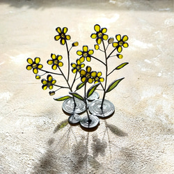黄色い小花のステンドグラス 3枚目の画像