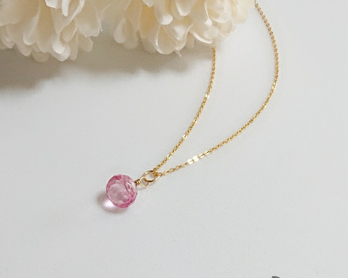 14kgf　ピンクトパーズのひと粒雫チャーム 14kgf ピンクトパーズのひと粒雫チャーム 14kgfピンクトパーズのひと粒