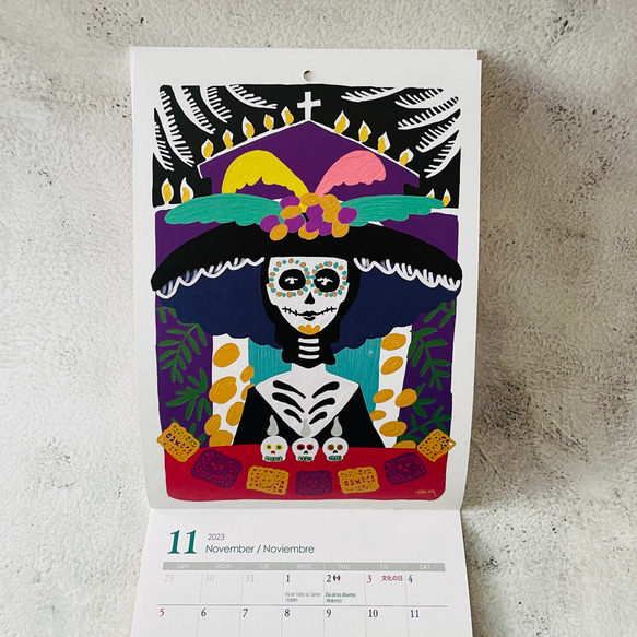 【値下げ&送料無料！】 2023年壁掛けカレンダー（A5縦サイズ） Fiesta México 6枚目の画像