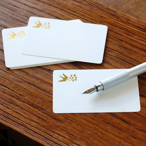 オトメイト 秋風マルシェ Honey Vibes 箔押しパールカード 未開封 箔押しメッセージカード［飛びツバメ］ メッセージカード ten