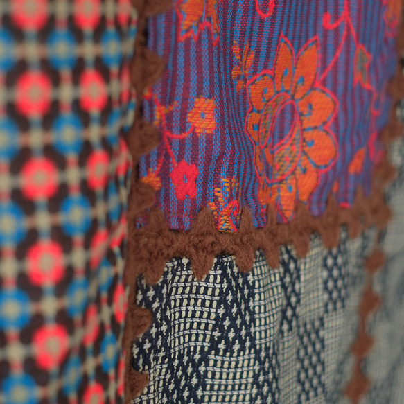 吸睛！環保毛袖拼布毛衣 (22w-17) 紅色 ver.2 第14張的照片