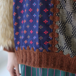 吸睛！環保毛袖拼布毛衣 (22w-17) 紅色 ver.2 第13張的照片