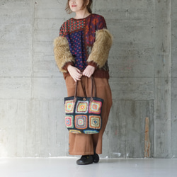 吸睛！環保毛袖拼布毛衣 (22w-17) 紅色 ver.2 第10張的照片