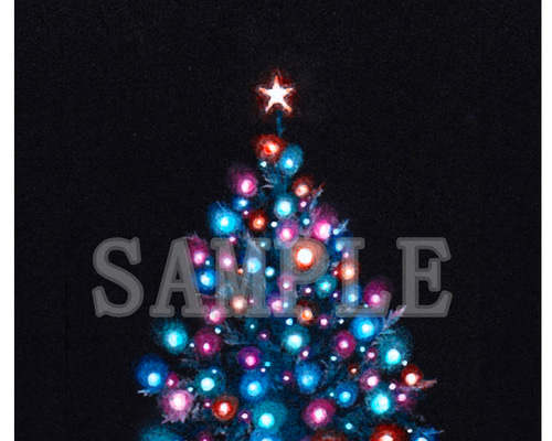 デミカツ サイン デミカ クリスマスポストカード 選べるポストカード3枚セット NO.27 Xmasツリーのイラストの