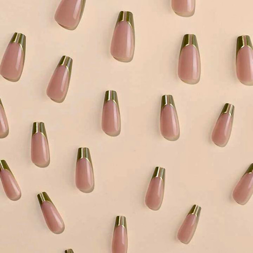 mmkネイルチップ チェーンクロスブラックミラースクエアネイルチップ ／ chain cross