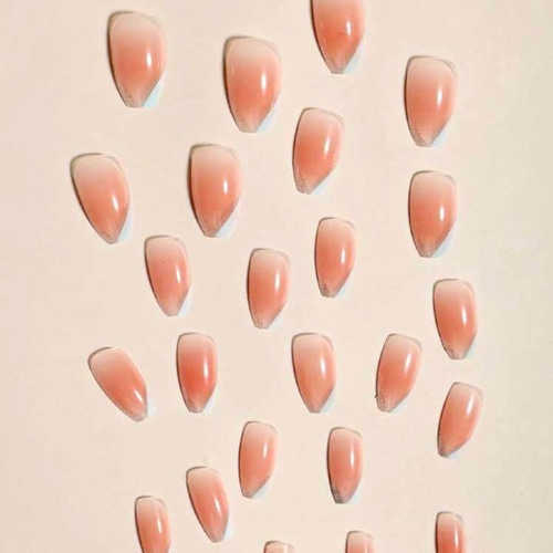 N334》既成ネイルチップ24枚セット ピンク 水色 フレンチ シンプル